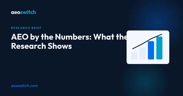 Featured chart-style image for AEO by the numbers research brief