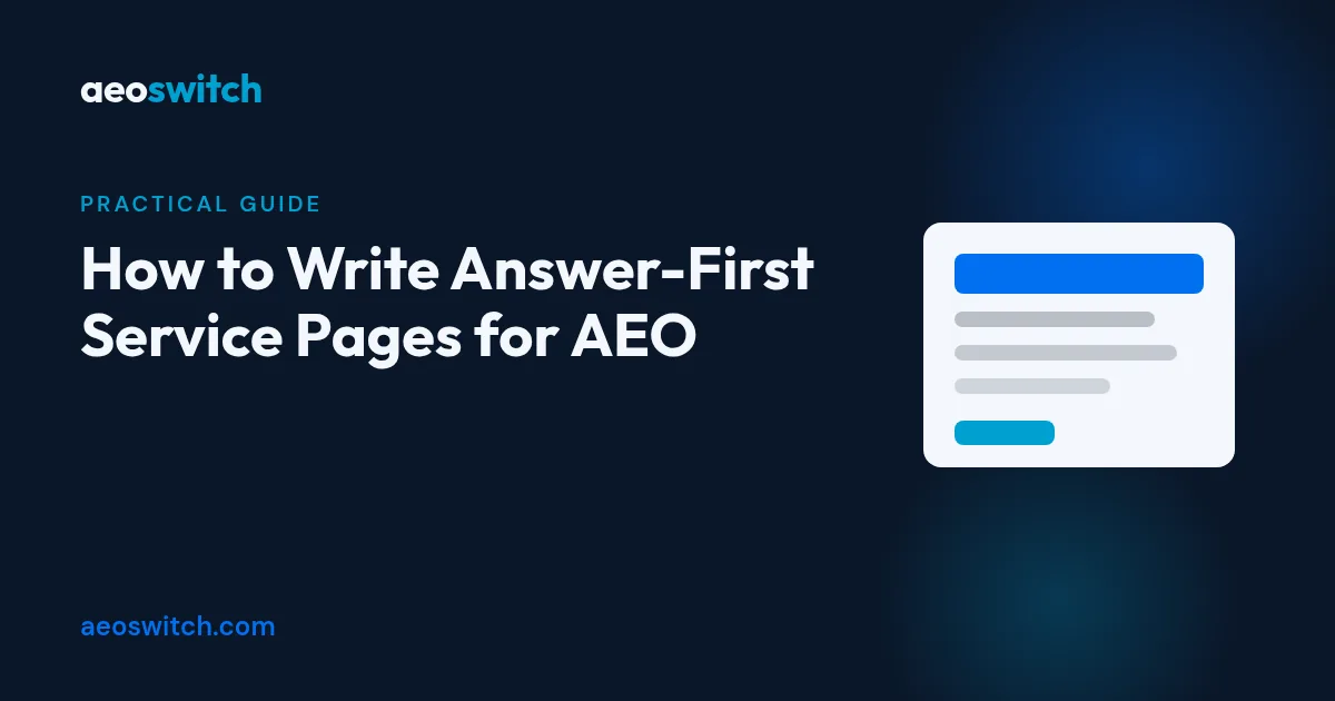 Featured image for answer-first service page writing guide