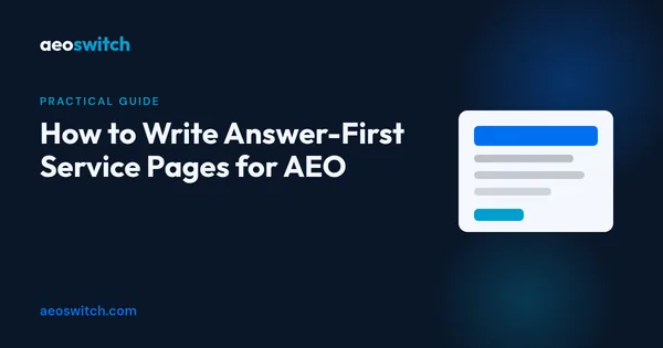 Featured image for answer-first service page writing guide